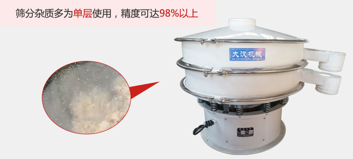 塑料振動(dòng)篩篩分雜質(zhì)多用與單層篩網(wǎng)使用。