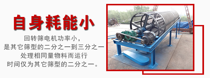 滾筒篩耗能小，使用壽命長(zhǎng)，維修方便