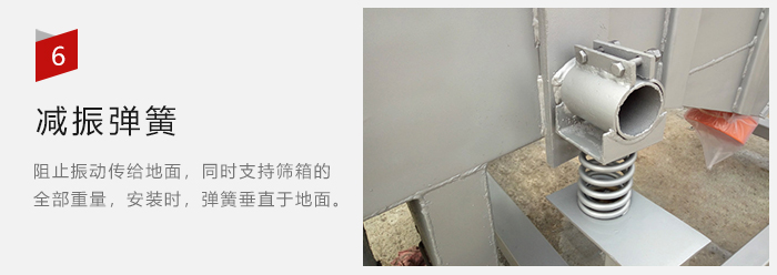 減振彈簧為減少篩箱與支撐裝置之間的摩擦而產(chǎn)生。